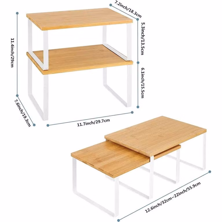 SPETLEK Expandable Kitchen Shelf Organiser in Brown and Sand