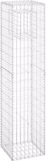 Berkfield Home Durable Silver Iron Gabion Basket Posts, 2 Pack, W/D/H: 40 x 40 x 180 cm