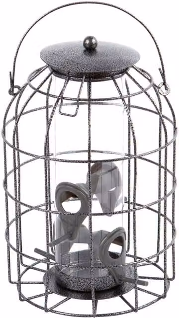 Redwood Squirrel Proof Metal Seed Bird Feeder in Grey
