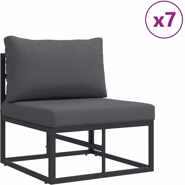 Berkfield Home 12 Piece U-Shape Garden Sofa Set with Cushions and Scatter Pillows in Black Powder Coated Aluminium – 1