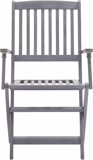 Berkfield Home Set of 4 Durable Folding Outdoor Chairs in Grey Solid Acacia Wood