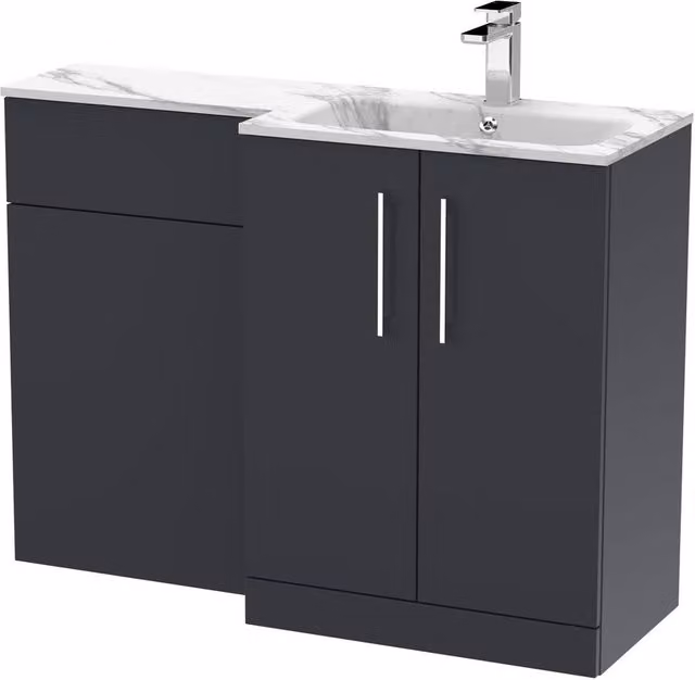 Balterley Bramshall 2 Door Right-Hand Combination Bathroom Unit, Grey, Width: 110 cm
