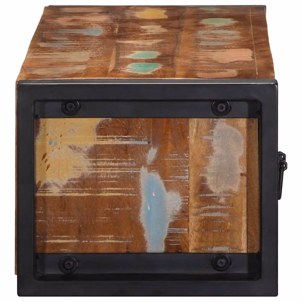 Berkfield Home Industrial TV Cabinet in Brown and Black Reclaimed Solid Wood and Metal, W/D/H: 100 x 30 x 25 cm – 3