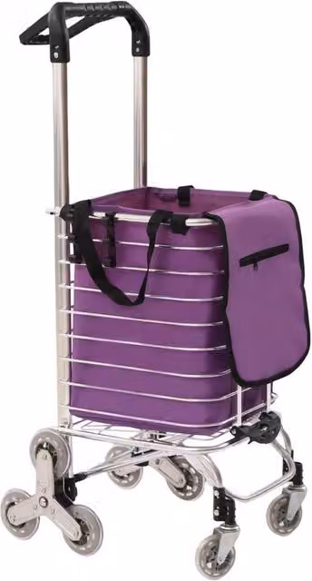 Kelvenix Folding Shopping Trolley Cart in Purple – 1