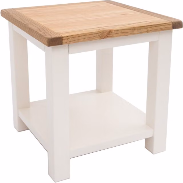 Cabinet Bits Lovere Open Lamp Table in White Waxed Ash Wood