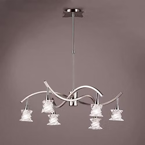 Netlighting Salomon Telescopic Ceiling Lamp, 6 Light G9, Grey and Silver – 2