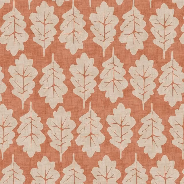 iLiv Oak Leaf Fabric Armchair in Paprika Orange and Red