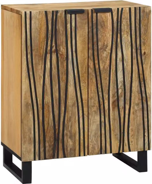 Berkfield Home Rustic Mango Wood Sideboard in Brown, W/D/H: 60 x 33.5 x 75 cm