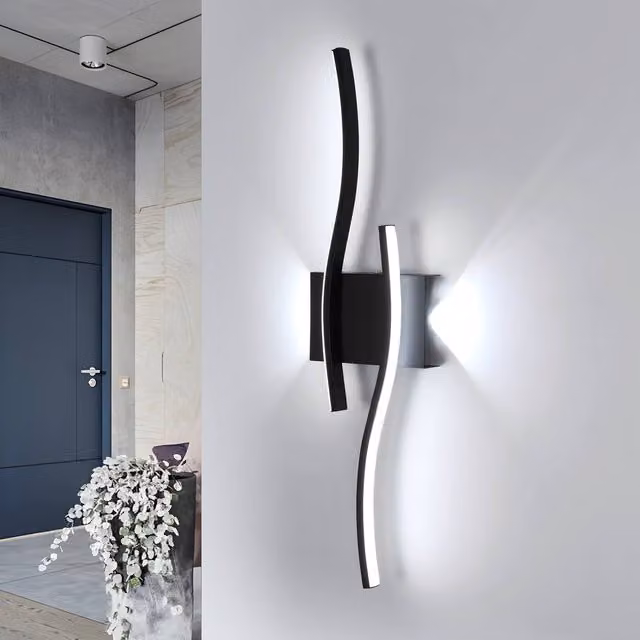COMELY Modern Black LED Indoor Wall Lights with Acrylic and Metal Finish – 1
