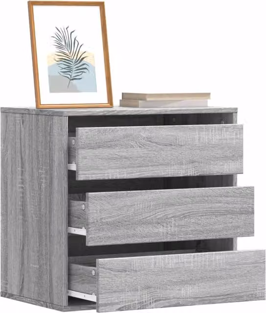 Berkfield Home Corner Chest of Drawers in Grey Sonoma, W/D/H: 60 x 41 x 58 cm