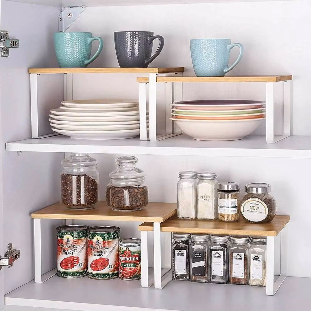 SPETLEK Expandable Kitchen Shelf Organiser in Brown and Sand – 2