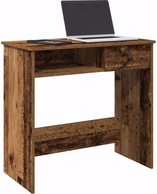 Berkfield Brown Rustic Writing Desk in Engineered Wood W/D/H: 80 x 40 x 75 cm
