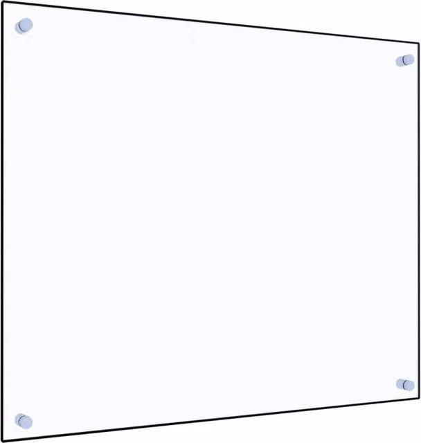 Berkfield Home Black Transparent Tempered Glass Kitchen Backsplash, W: 70 cm, H: 60 cm