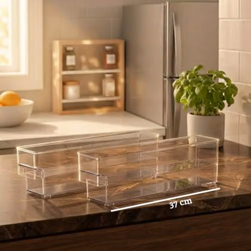 Orsina Set of 2 Transparent Plastic Fridge Organisers – 2