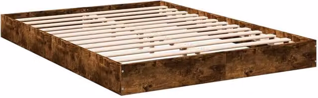 Berkfield Home Modern Bed Frame in Smoked Oak Brown, W/D/H: 140 x 200 x 143 cm – 1