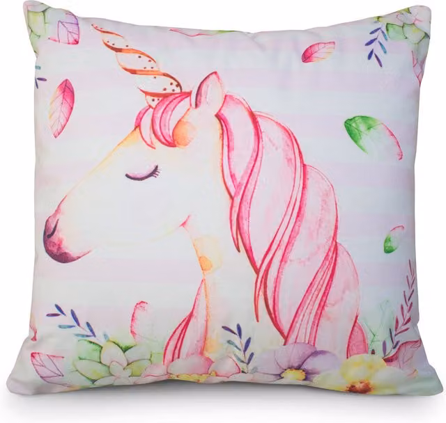 Velosso Pink Striped Animal Print Square Cushion