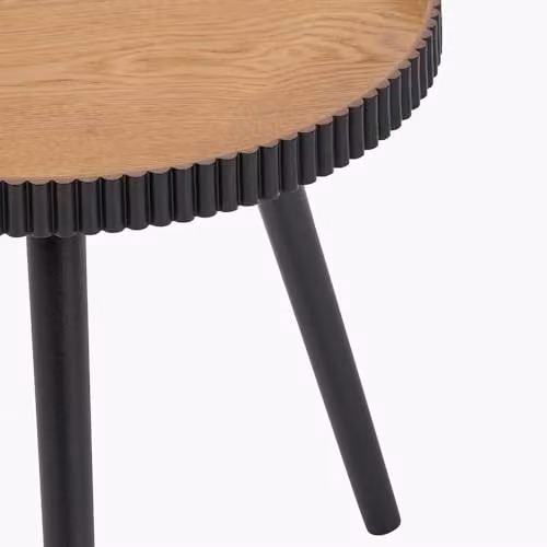 Pacific Lifestyle Black and Natural Tripod Side Table, Round Modern Wood Accent Table, W/D/H: 40 x 40 x 41 cm – 5