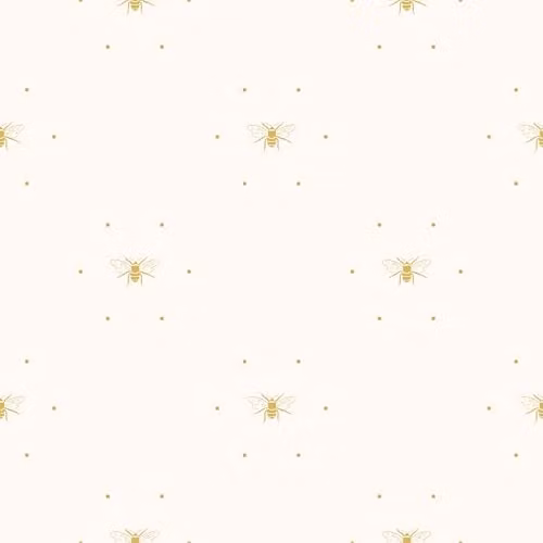 Sophie Allport Bees Silhouette Wallpaper in Cream and Yellow