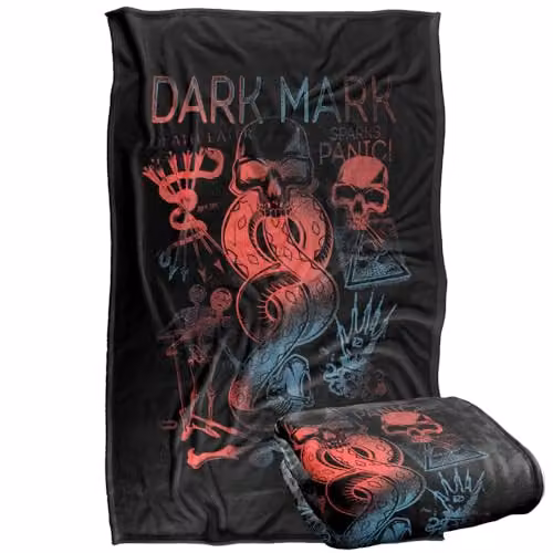 Warner Bros. Harry Potter Dark Mark Sparks Panic Super Soft Fleece Throw Blanket, Multicolour, W: 91 cm, D: 147 cm – 1
