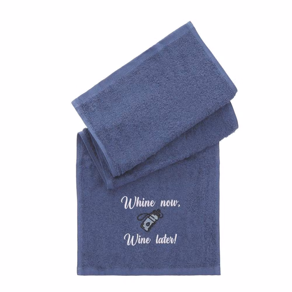 Duncan Stewart Navy Blue Running Sports Towel with Whine Now Whine Later Graphic Design – 2