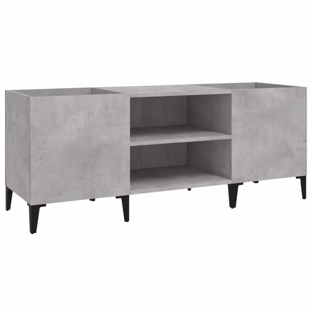 Berkfield Home Record Cabinet in Concrete Grey, W/D/H: 121 x 38 x 48 cm – 2
