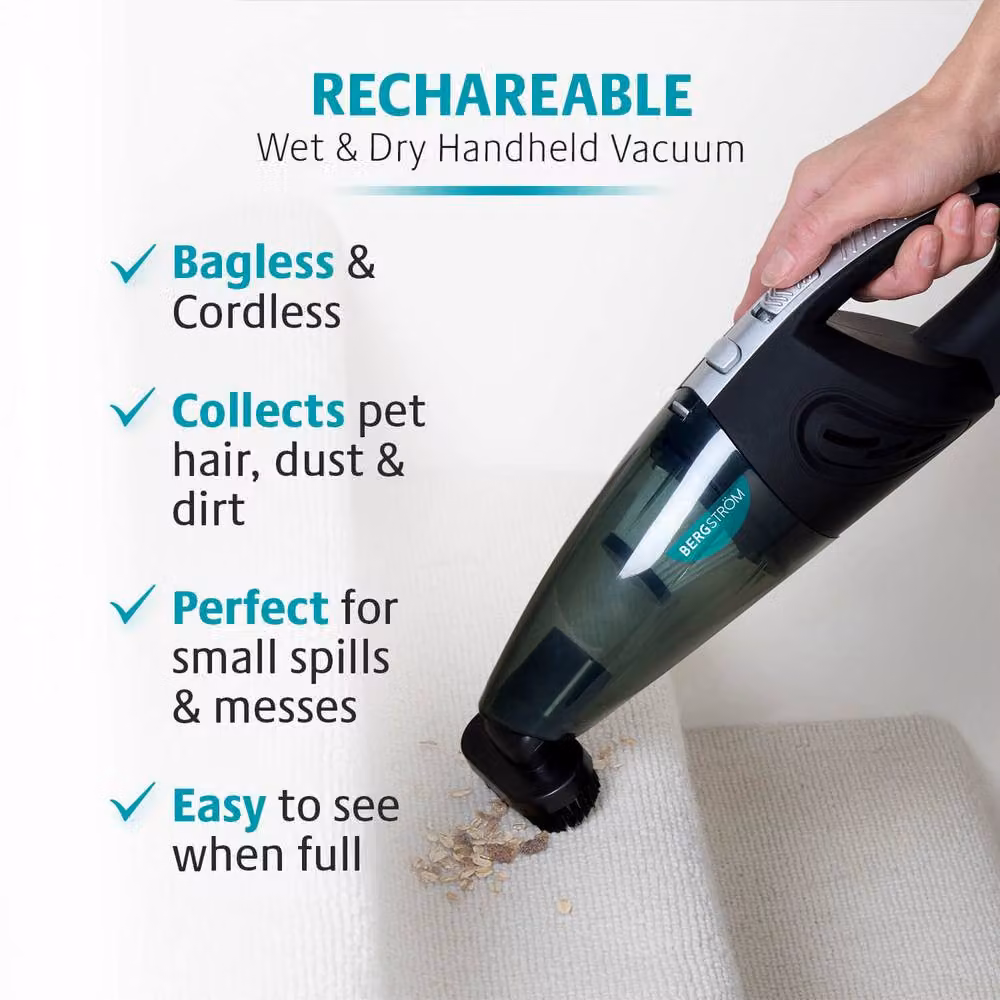 Bergstrom Cordless Wet & Dry Vacuum Cleaner with HEPA Filter, Grey – 3