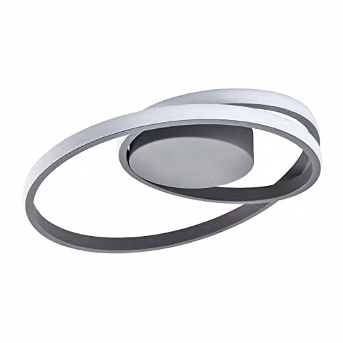 Happy Homewares Modern Single Loop Strip LED Ceiling Light in Grey Sand