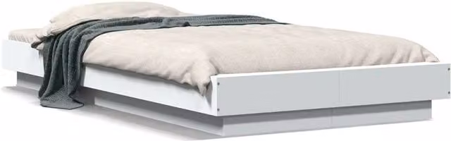 Berkfield Home Modern Bed Frame in White, W/D/H: 90 x 200 cm