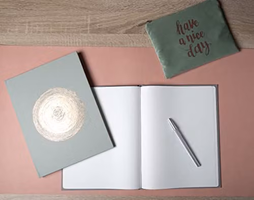 Exacompta Ellipse Guestbook with 100 Blank Paper Pages and Gold Edges, Green – 2