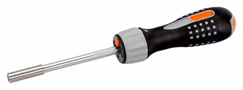 Bahco 1/4" Ratcheting Bit Holder Screwdriver with LED Light and 6 Bits in Grey and Multicolour – 1