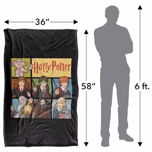 Warner Bros. Harry Potter Heroes of Hogwarts Super Soft Silky Touch Fleece Throw Blanket, Multicolour, W: 91.44 cm x L: 147 cm – 4