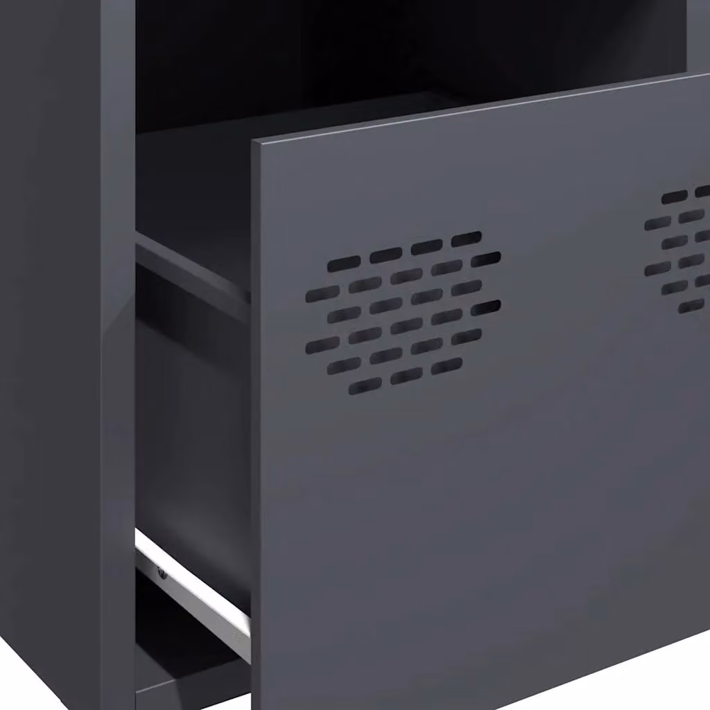 Berkfield Home Anthracite Steel Highboard, W/D/H: 39 x 35 x 103.5 cm – 4