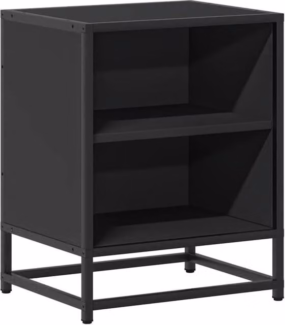 Berkfield Home Black Bedside Cabinet in Engineered Wood and Metal, W/D/H: 40 x 31 x 50 cm – 1