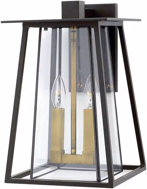 Loops Outdoor IP44 Twin Wall Light in Buckeye Bronze with LED E14 60W Bulb