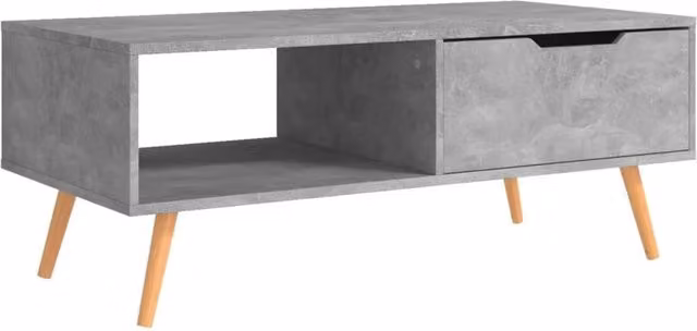 Berkfield Home Rectangular Coffee Table in Grey Concrete Effect, W/D/H: 100 x 49.5 x 43 cm – 1