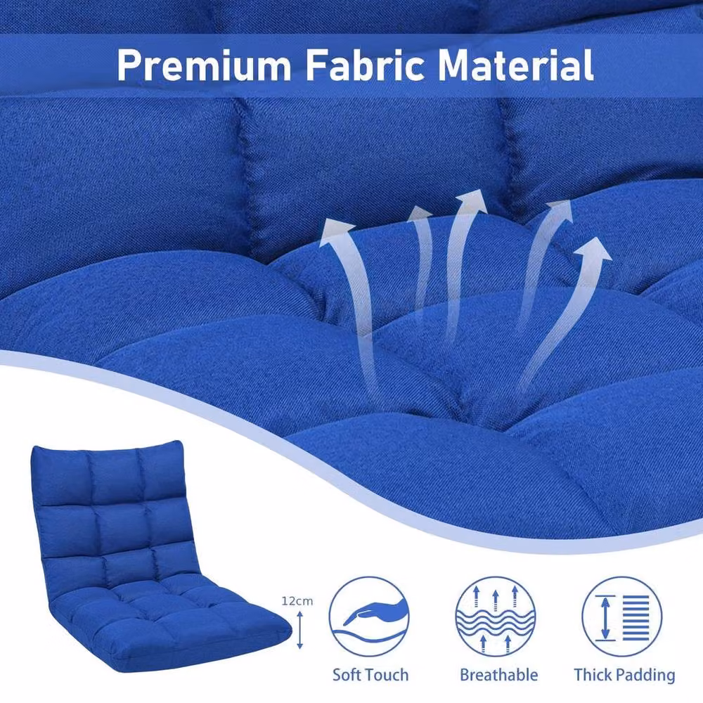 KORVIXA 14-Position Adjustable Floor Chair in Blue – 3