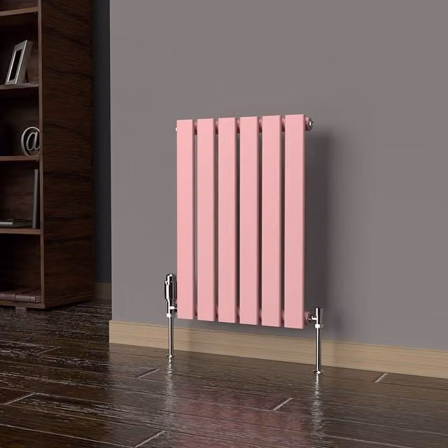Lux Heat Flat Horizontal Coloured Radiator in Pink, W: 60.0 cm, H: 42.0 cm