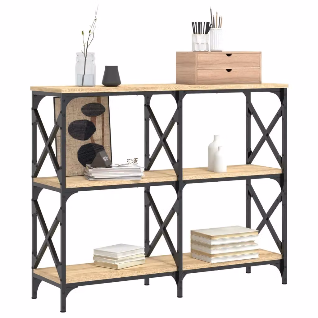 Berkfield Home Sonoma Oak Console Table, Brown, W: 100 cm, D: 28 cm, H: 80.5 cm – 3