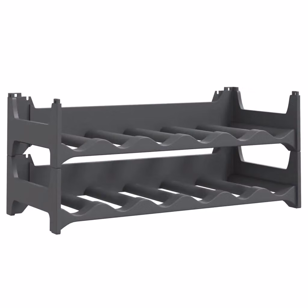 Berkfield Home Stackable Wine Rack for 12 Bottles in Matt Black – 2