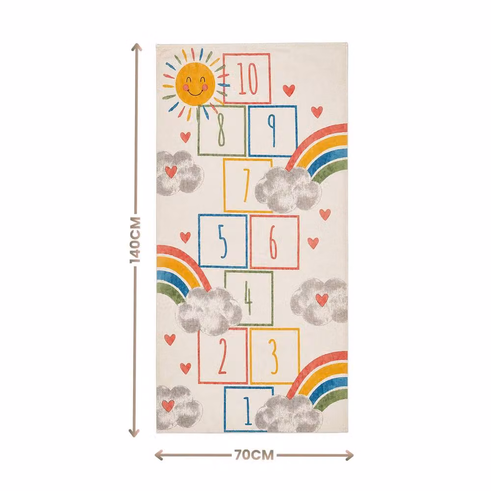 Marco Paul Baby Rainbow Hopscotch Rug, Multicolour, W: 70 cm, L: 140 cm – 2