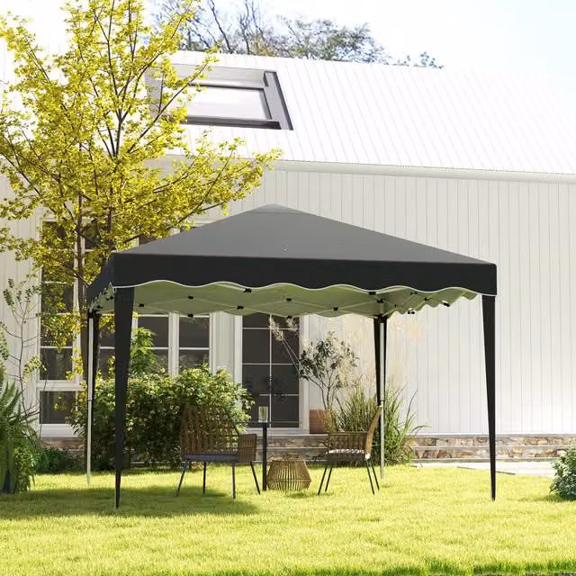 Outsunny Grey Pop Up Gazebo Canopy Portable Tent W: 300 cm x D: 300 cm x H: 200 cm