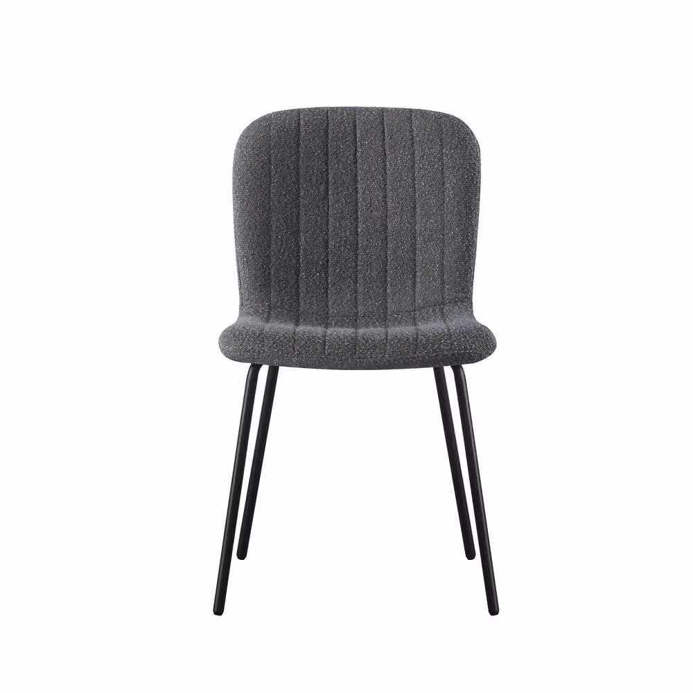 MCC Direct Bella Luxe Set of 6 Teddy Faux Fur Dining Chairs in Dark Grey – 2