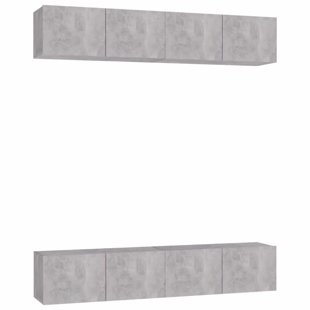 Berkfield Home Set of 4 Wall Mounted TV Cabinets in Concrete Grey, Engineered Wood, W/D/H: 80 x 30 x 30 cm – 2