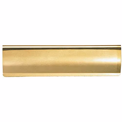 Loops Curved Letterbox Cover Interior Letter Tidy Flap in Polished Brass, W: 28.0 cm, H: 7.8 cm