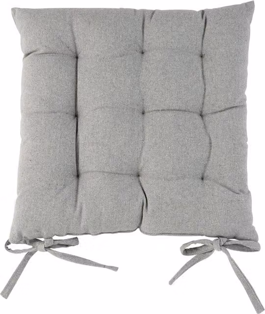 Harbour Housewares Grey Square Garden Chair Seat Cushion, Pack of 1, W/D/H: 40 x 40 x 40 cm