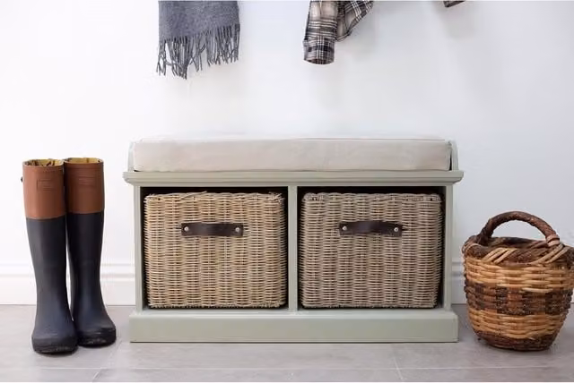 Statement Furniture Green Shoe Rack with Metal and Wood Frame