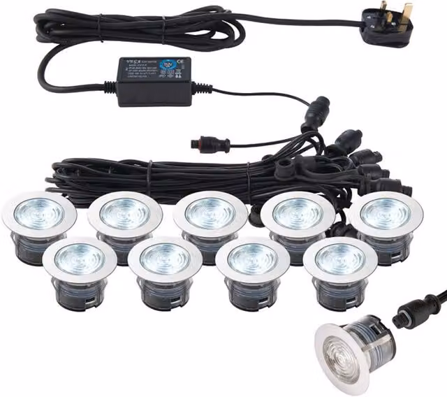 Loops IP67 Outdoor LED Decking Plinth Lights, Silver and Multicolour, W/D/H: 7.5 x 4.5 x 4.5 cm – 1