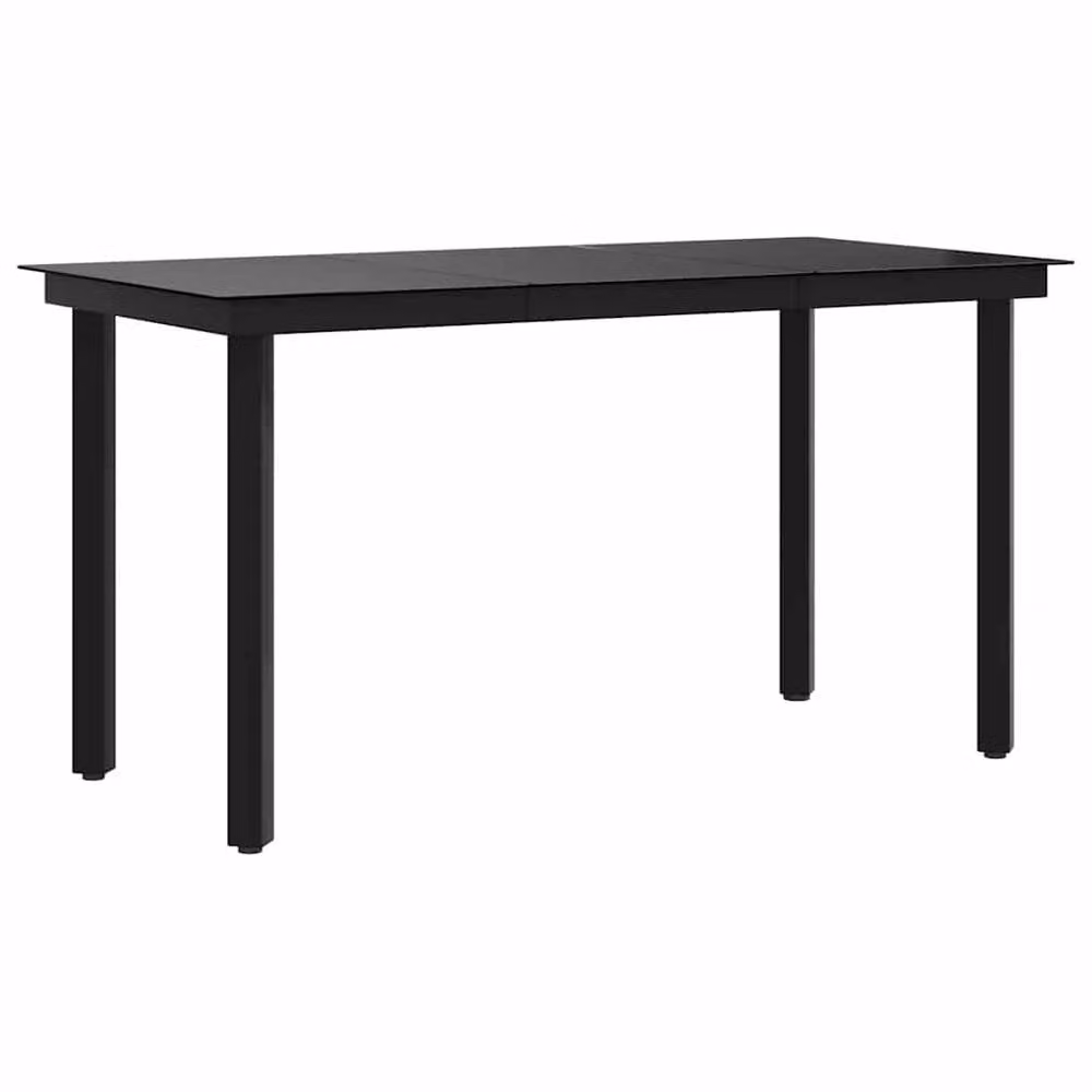 Berkfield Home Garden Dining Table in Black Steel and Glass, W/D/H: 140 x 70 x 74 cm – 4