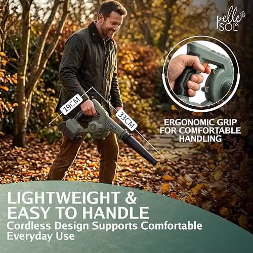 Pelle & Sol 21V Cordless Leaf Blower in Green with Rechargeable Battery and Charger – 5