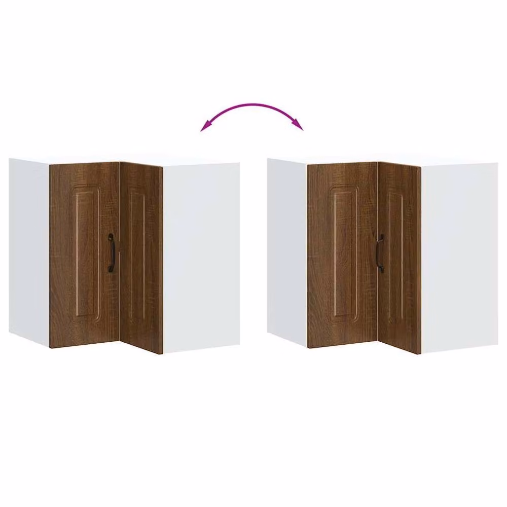 Berkfield Home Kalmar Kitchen Wall Corner Cabinet in Brown Oak Engineered Wood W/D/H: 57.0 x 60.0 x 57.0 cm – 5